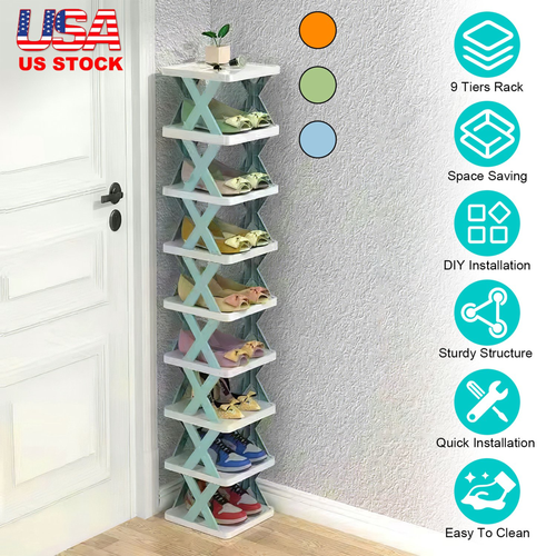 9Tier Narrow Entryway Shoe Rack 