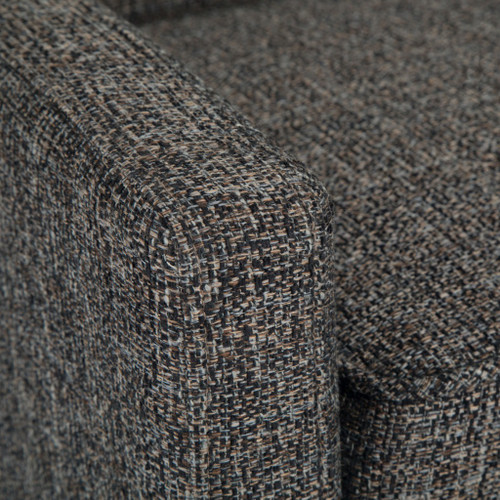 50" Dark Gray and Brown Fabric and Wood Upholstered Bench