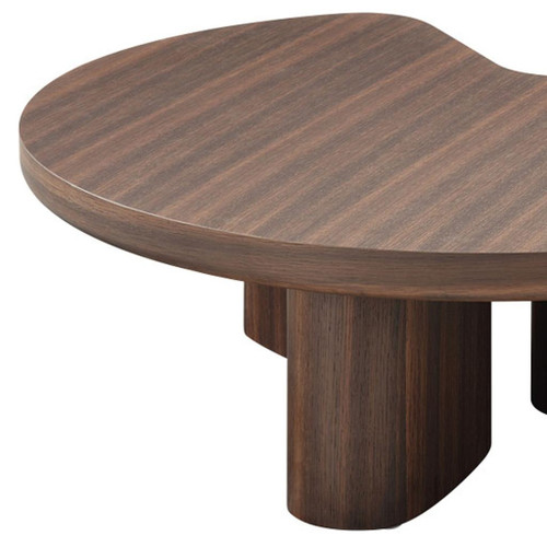 35" Oak Wood Round Coffee Table
