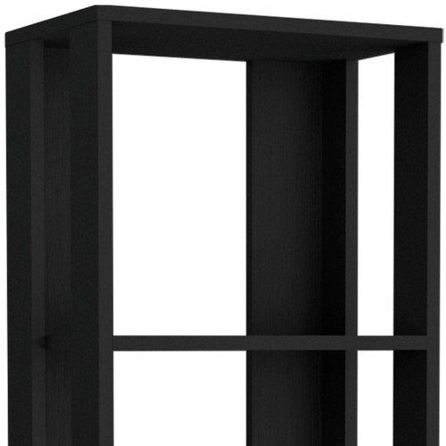 39" Black Wood Three Tier Bookcase
