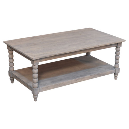43" Brown Solid Wood Coffee Table With Drawer