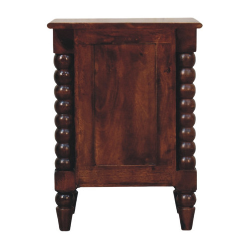 22" Brown Solid Wood Two Drawer Nightstand