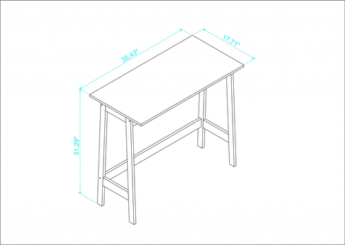 Modern Natural And Black Narrow Table Desk