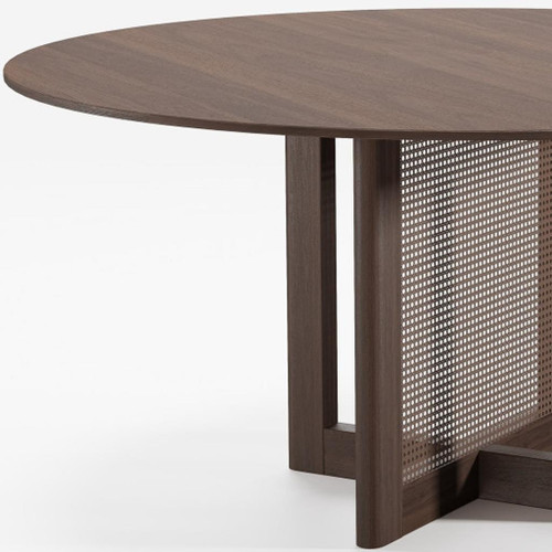59" Brown Solid Wood Rounded Bar Table