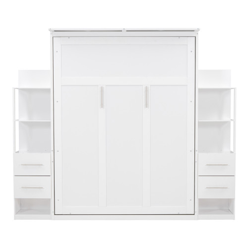 White Wood Queen Murphy Bed