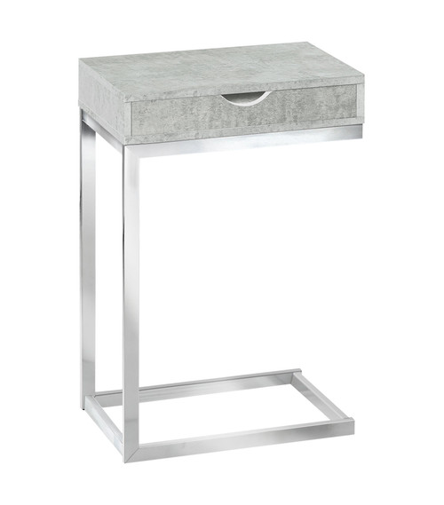 Homeroots 10.25" x 15.75" x 24.5" Grey Finish and Laminated Metal Accent Table
