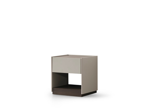 23" Light Gray Wood Square One Drawer Nightstand