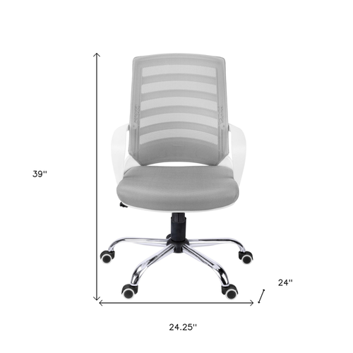 Black Polyester Seat Swivel Adjustable Task Chair Mesh Back Plastic Frame