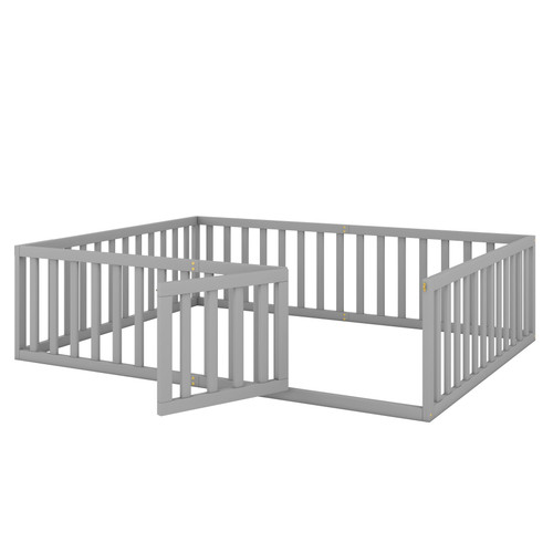 Gray Wood Queen Bed Frame