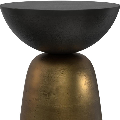 24" Black Aluminum Round End Table