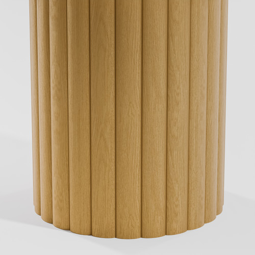60" Natural Solid Wood Pedestal Base Round Top Dining Table
