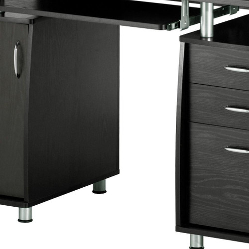 48" Espresso Wood Computer Desk With Two Drawers
