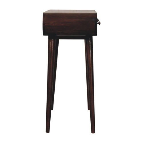 35" Brown Solid Wood Solid Console Table With Shelf And Drawer