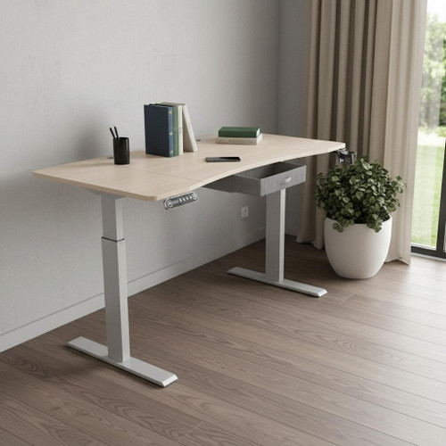 63" Adjustable Beige Standing Desk