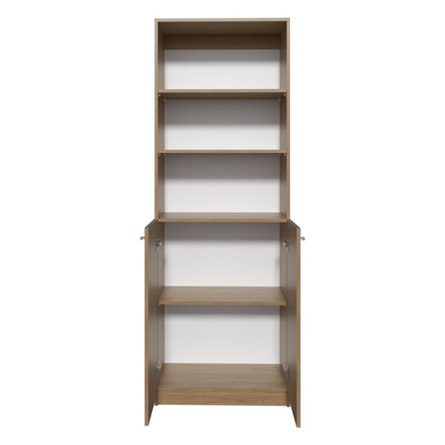 71" Natural Wood Three Tier Bookcase