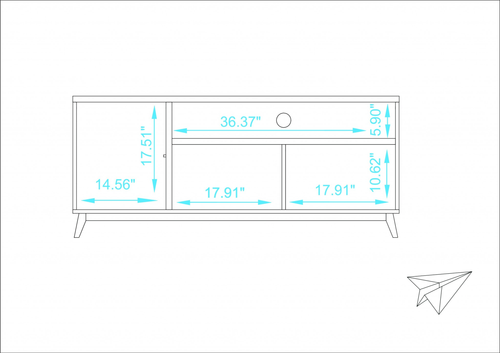 Modern White And Natural Long Door TV Stand