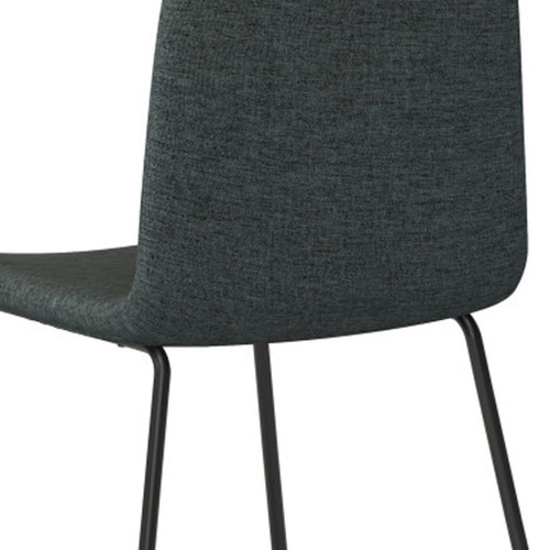 Set of Two Charcoal and Black Solid Wood Dining Parsons Chairs