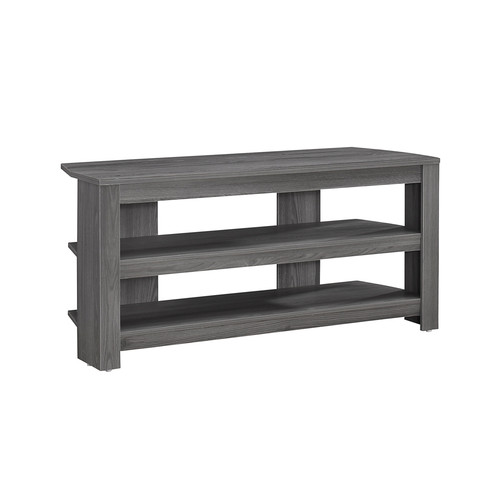 Homeroots Living Room 15.5" x 42" x 19.75" Grey Particle Board Laminate TV Stand