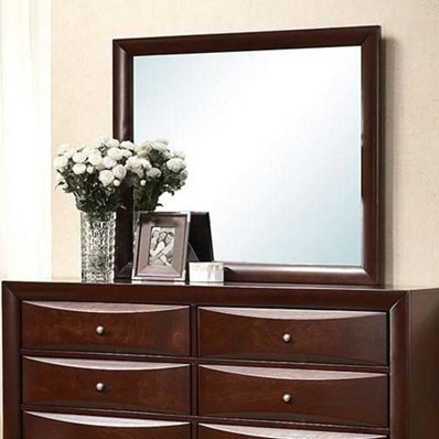 35" Espresso Wood Framed Mounted Dresser Mirror Glass
