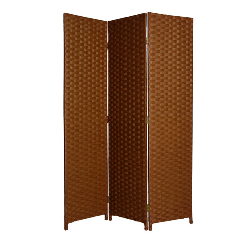 Homeroots Home Decor 1 x 54 x 72 3 Panel Wood Screen, Dark Brown Finish
