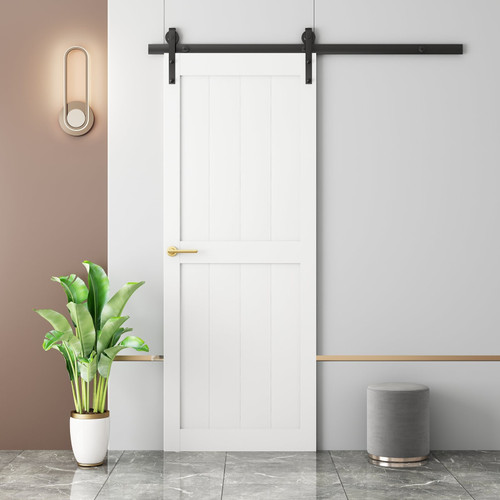 84" White Wood Barn Door