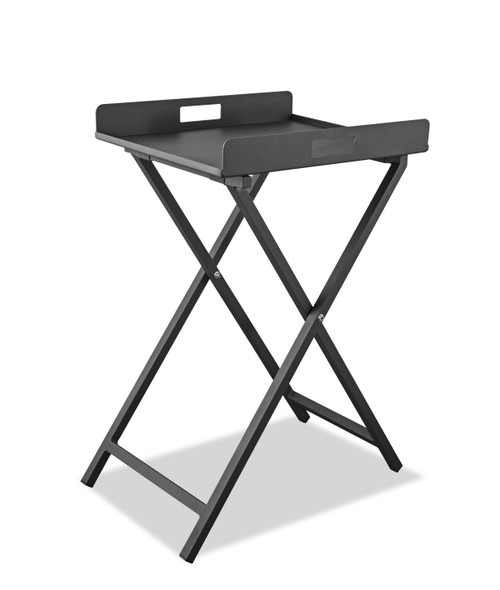 19" Gray Aluminum Outdoor Side Table
