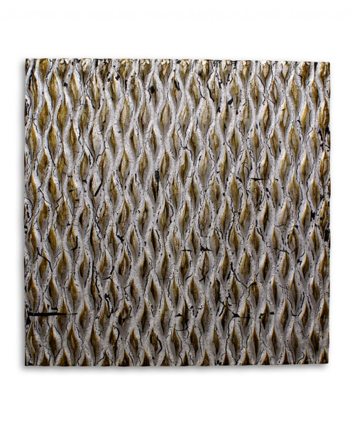 Homeroots Home Decor Raw Wood Look Silver Finish Square Wall Art, Silver Finish, Medium