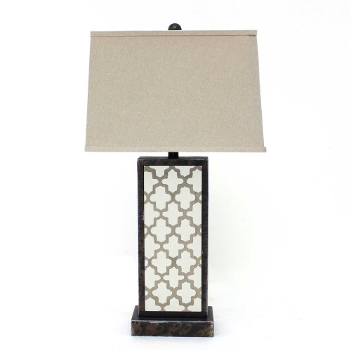 Homeroots Lighting 5.25 x 8 x 30 Table Lamp, Bronze Finish, Rock Floral Base