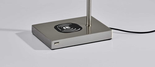 Homeroots Lighting LED Desk Lamp, Brushed Steel, Adjustable