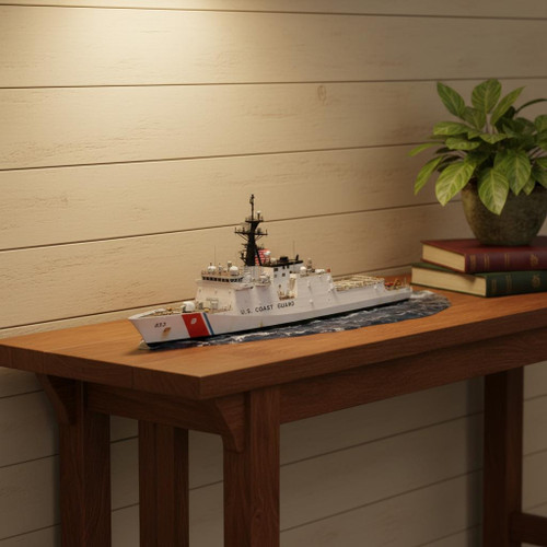 10" Unfinished Wood Hand Painted Model Boat