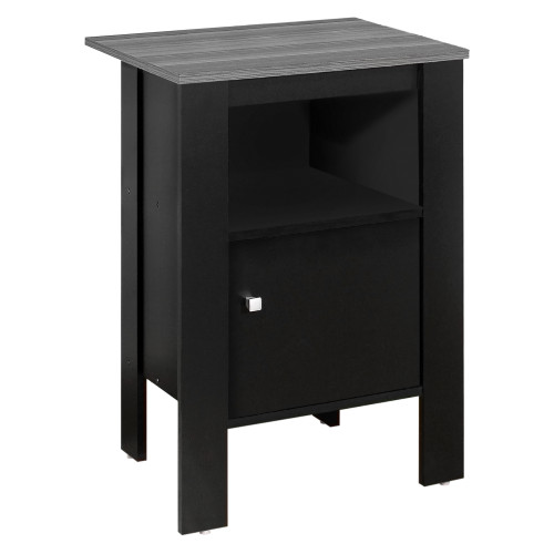 24" Black Wood Nightstand