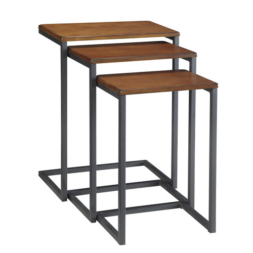 Homeroots Living Room 24" Black and Brown Manufactured Wood Rectangular End Table