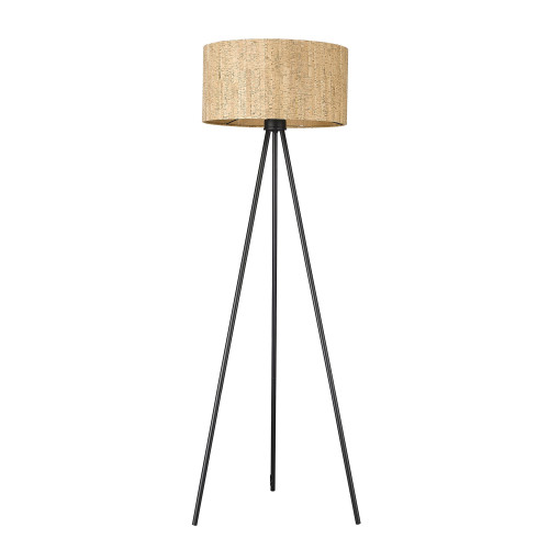 Homeroots Lighting 58" Matte Black Tripod Floor Lamp with Shade