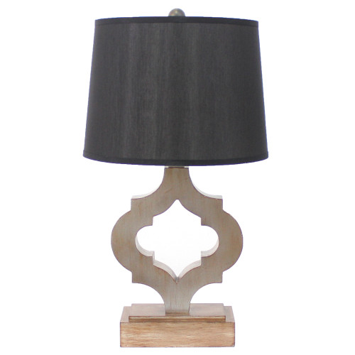 Homeroots 12" X 14" X 25.25" Lighting Traditional Wooden Table Lamp, Black, Linen Shade