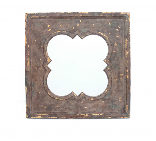 Homeroots 36" X 36" X 1.75" Decor Wall Mirror, Bronze Finish, Vintage Style, Quadrate Frame