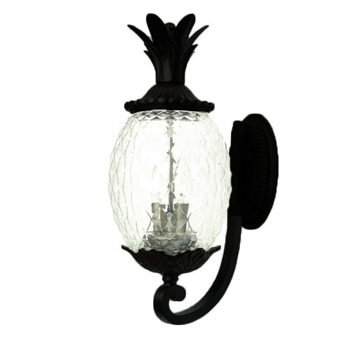 Homeroots Lighting Matte Black Pineapple Wall Light, Matte Black Finish