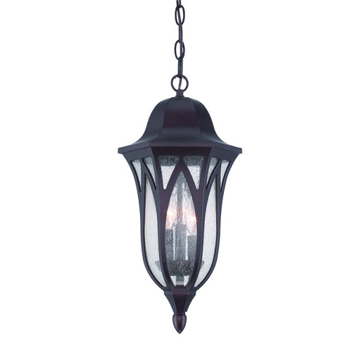 Homeroots Lighting Matte Black Geometric Glass Hanging Light
