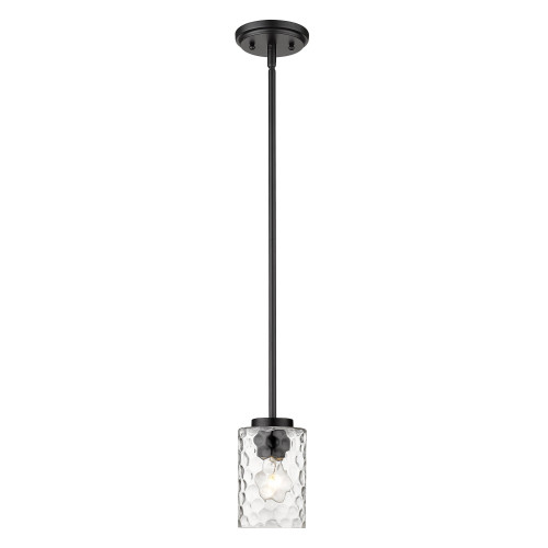 Homeroots Lighting Black Metal And Glass Mini Pendant Hanging Light