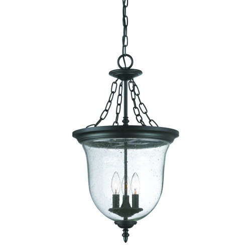 Homeroots Lighting Belle 3-Light Matte Black Hanging Light