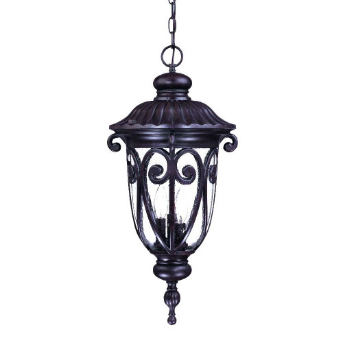 Homeroots Lighting Naples 3-Light Marbelized Mahogany Hanging Light