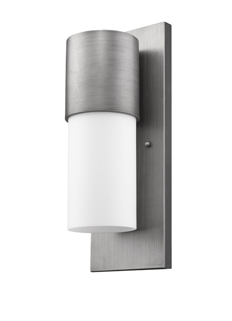 Homeroots Lighting Contemporary Brushed Silver and White Wall Light, Brushed Silver Finish