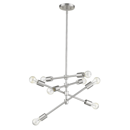 Homeroots Lighting Calix 8-Light Satin Nickel Pendant