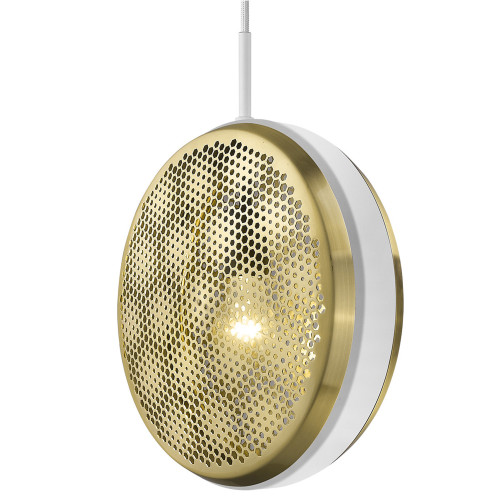 Homeroots Lighting Tholos 1-Light Pendant in White Finish