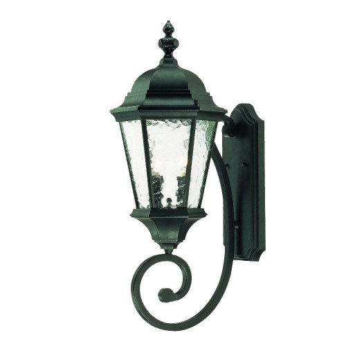 Homeroots Lighting Two Light Carousel Lantern Wall Light, Matte Black Finish