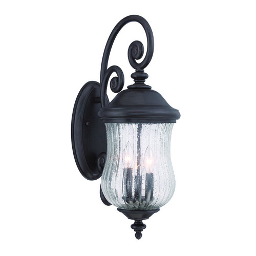 Homeroots Lighting Three Light Matte Black Urn Shaped Wall Light, Matte Black Finish