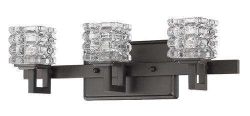 Homeroots Lighting Coralie 3-Light Sconce, Oil-Rubbed Bronze Finish, Pressed Crystal Shades