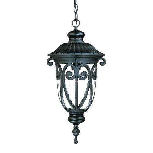 Homeroots Lighting Naples 1-Light Matte Black Hanging Light