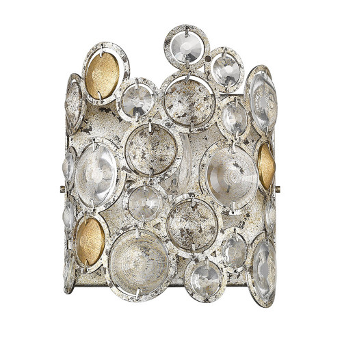 Homeroots Lighting Vitozzi 1-Light Sconce, Antique Silver Leaf
