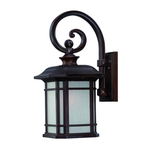 Homeroots Lighting XL Antique Bronze Frosted Linen Glass Lantern Wall Light, Antique Bronze Finish