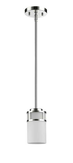 Homeroots Lighting Silver Minimalist Cylindrical Hanging Light